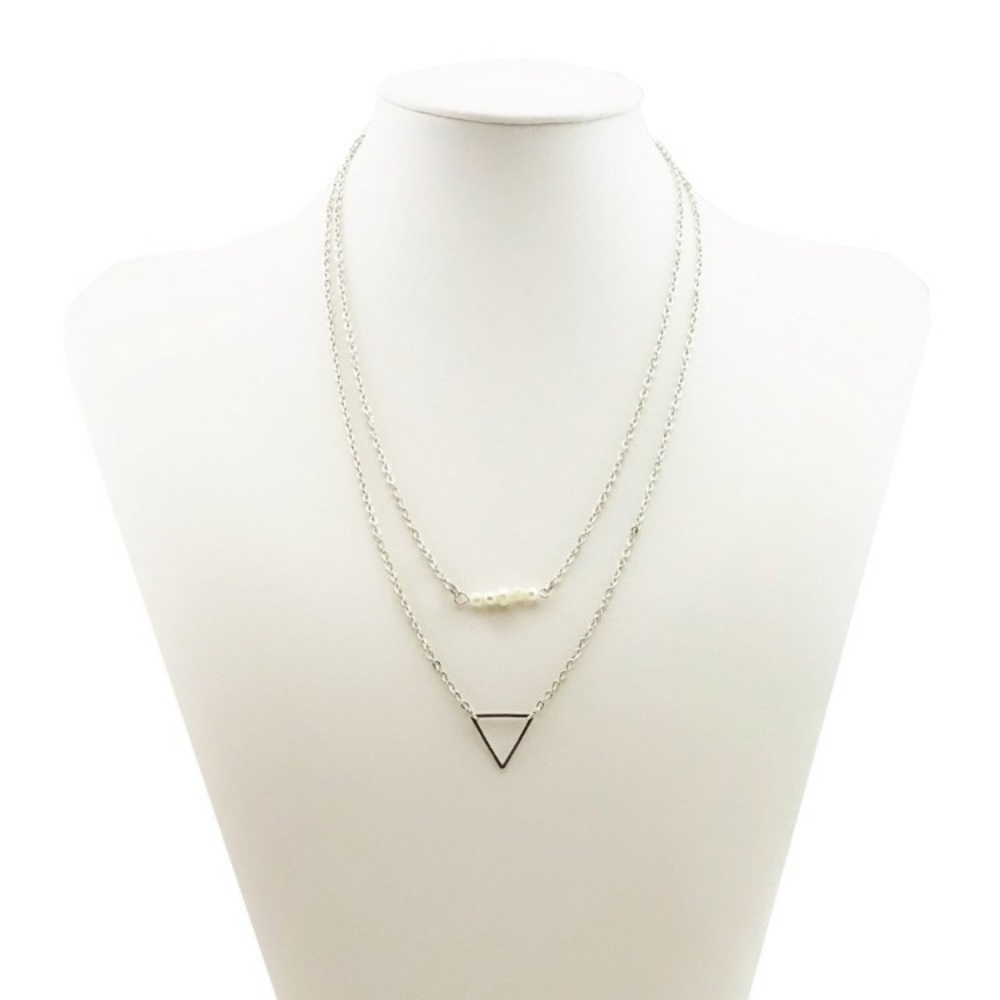 Pearl & Triangle Necklace